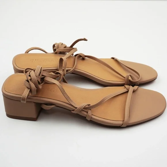 New MADEWELL The Brigitte Lace-Up Sandal in Leather Sandstone - Picture 5 of 7